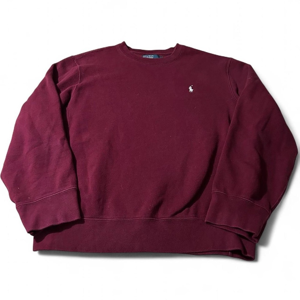 Vintage 90s Polo Ralph Lauren Maroon Sweatshirt Size Large